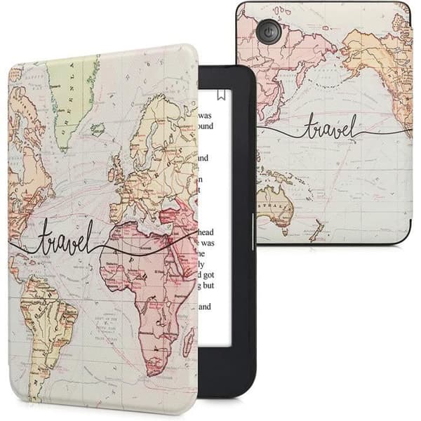 Fodral till Kobo Clara 2E World Map Skyddsöverdrag till Kobo Clara 2e - Tolino Shine 4 2022 Auto Wake-Sleep Cover