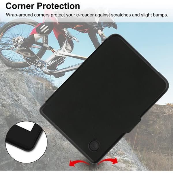 Fodral med stativ för Kobo Clara 2E Svart skyddsfodral för Kobo Clara 2e - Tolino Shine 4 Auto Wake-Sleep Cover