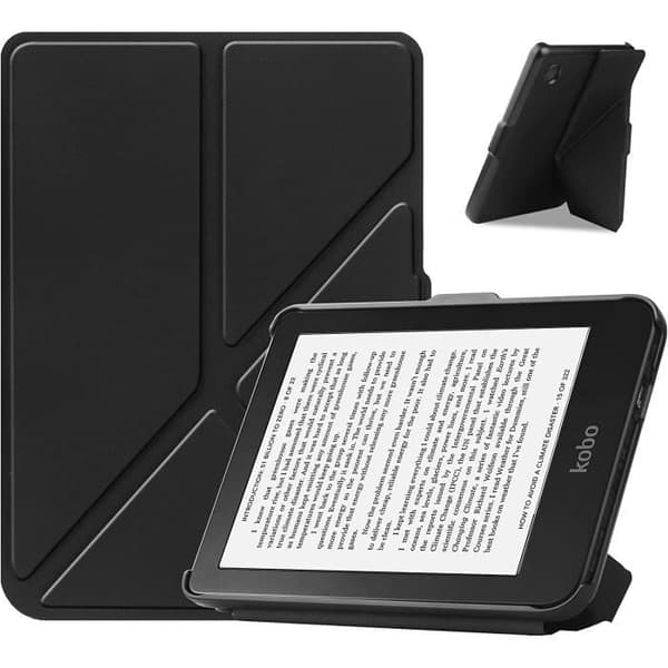 Fodral med stativ för Kobo Clara 2E Svart skyddsfodral för Kobo Clara 2e - Tolino Shine 4 Auto Wake-Sleep Cover