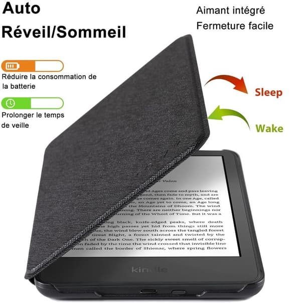Tygfodral för Kindle – 6" skyddsfodral kompatibelt med Kindle 11:e generationens enheter (2022-modell), Sleep/Wake
