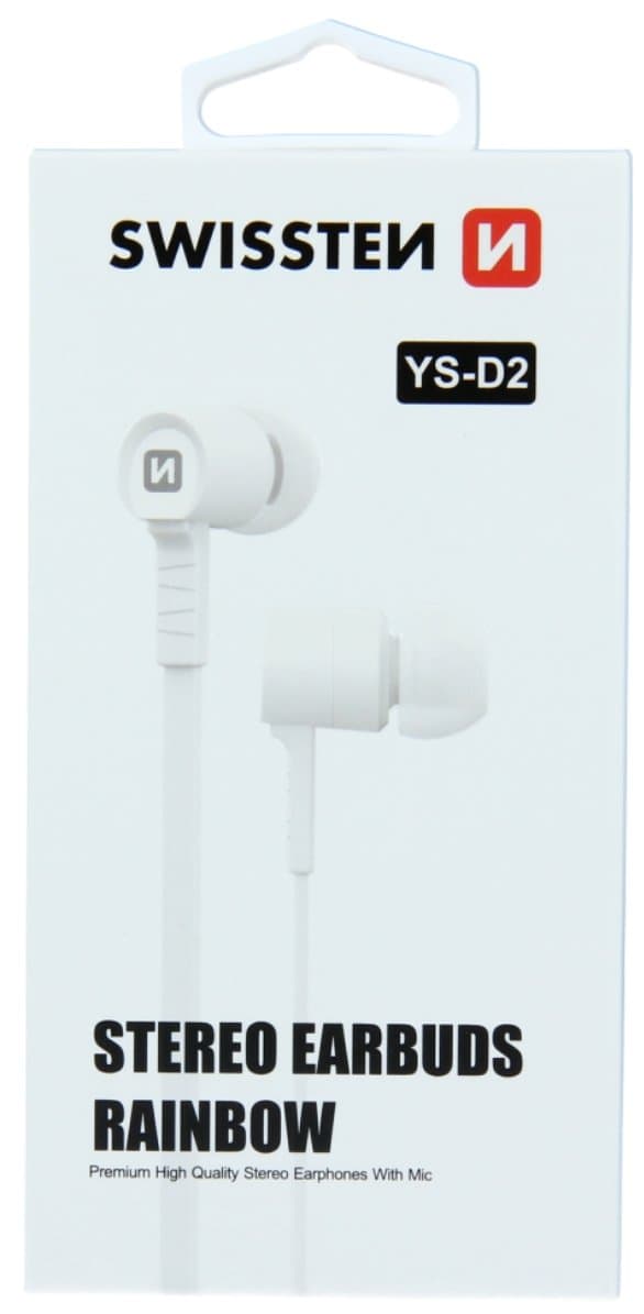 Swissten Sluchátka Earbuds Rainbow Ys-D2 Bílé