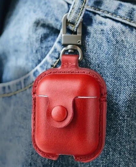 Devia Lux Series Eco Leather Look Magnetic Carabiner Case Apple AirPods 1st Generation