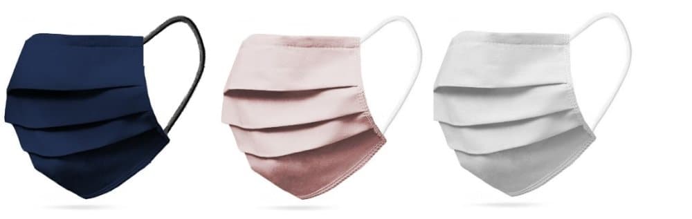 3-PACK Tvättbart Munskydd Mix Marinblå, Rosa, Vit