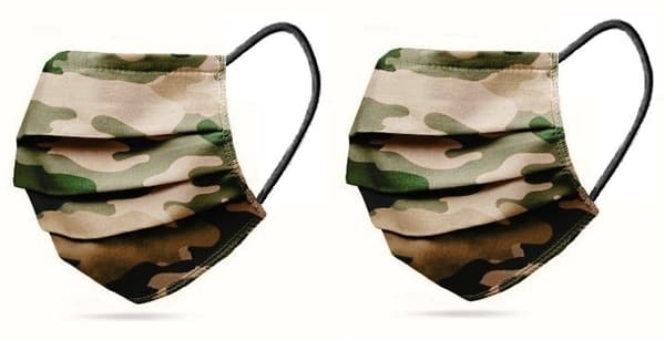 2-PACK Tvättbart Munskydd Camo Green