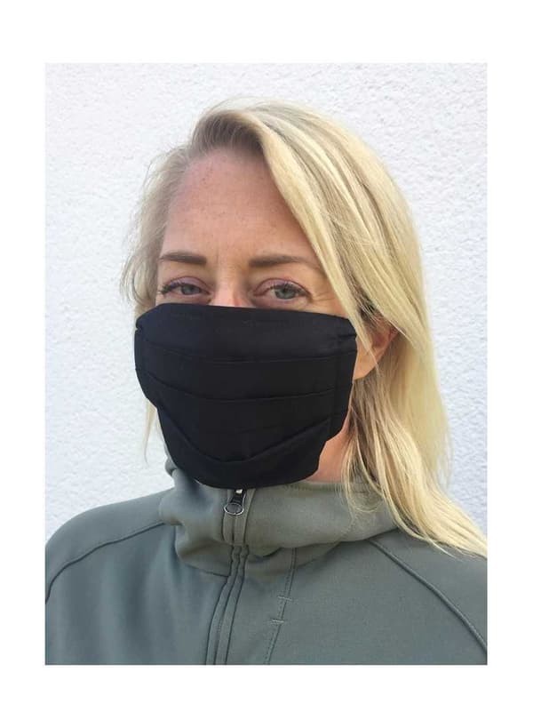 Ansigtsmaske til voksne i sort, vaskbar mundbeskyttelse