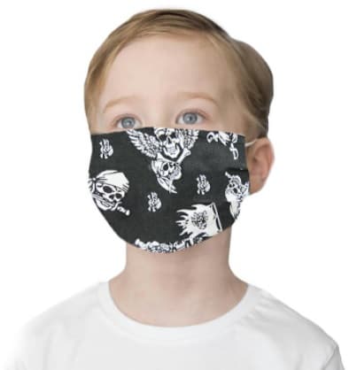 1-Pack Tvättbart Munskydd Barn Skulls