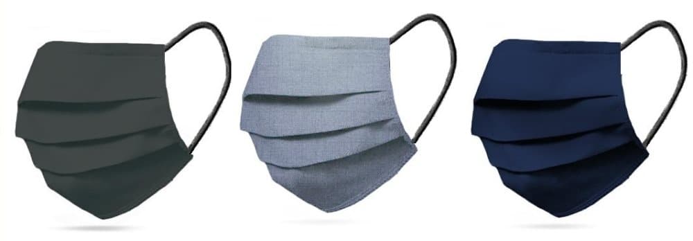 3-PACK Tvättbart Munskydd Mix Svart, Jeans, MarinBlå
