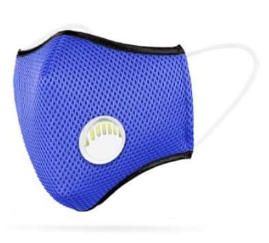 1-PACK Tvättbart Munskydd Active Sport Safirblå Medium med Fuktventil