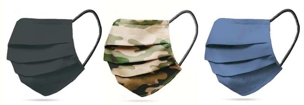 3-PACK Tvättbart Munskydd Mix Svart, Camofluage, Jeansfärgat