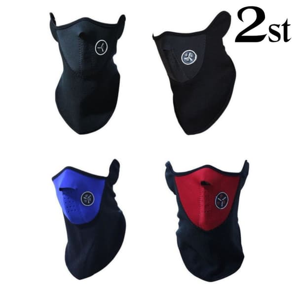 Dubbelpack - Cykelmask - Skidmask - Ansiktsmask - MC-mask Svart One-size