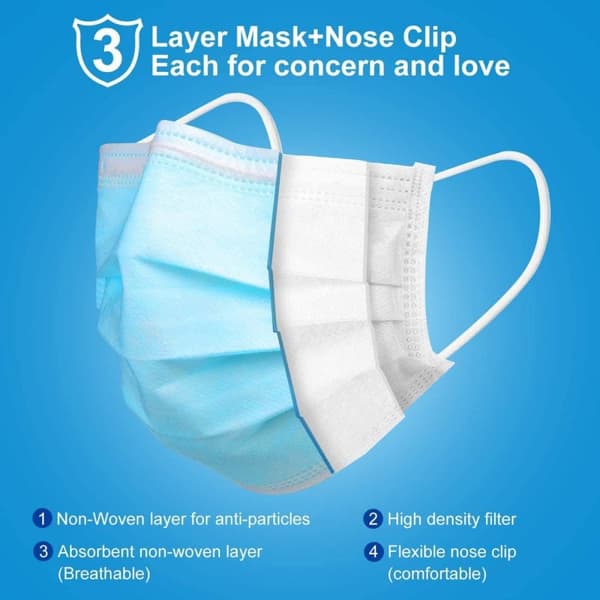 100 st CE Munskydd / Ansiktsmasker 3 Lager