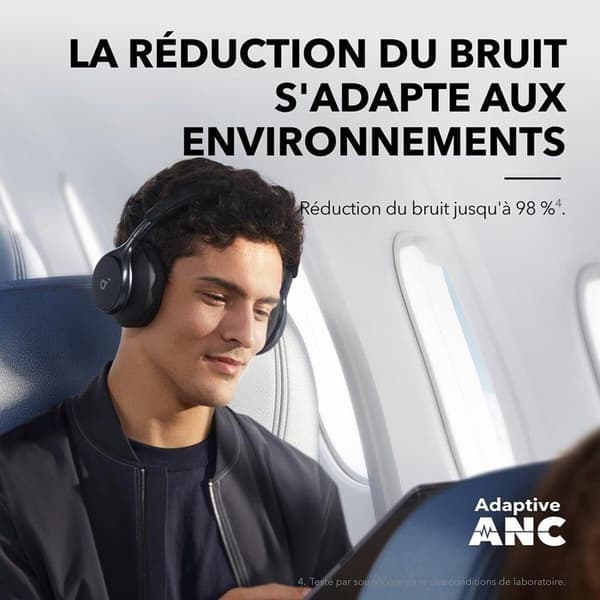 soundcore av Anker Space One trådlösa hörlurar Adaptive Active Noise Cancelling Black