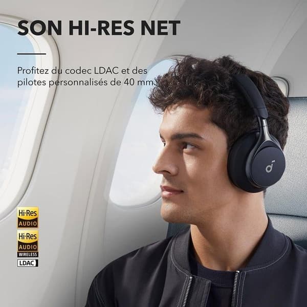 soundcore av Anker Space One trådlösa hörlurar Adaptive Active Noise Cancelling Black