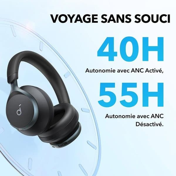 soundcore av Anker Space One trådlösa hörlurar Adaptive Active Noise Cancelling Black