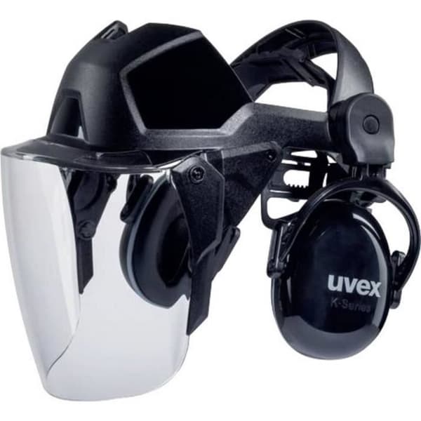 Ansiktsskydd med integrerat visir - UVEX - 9715 9790212 - Unisex - Vit - Svart - EN 397