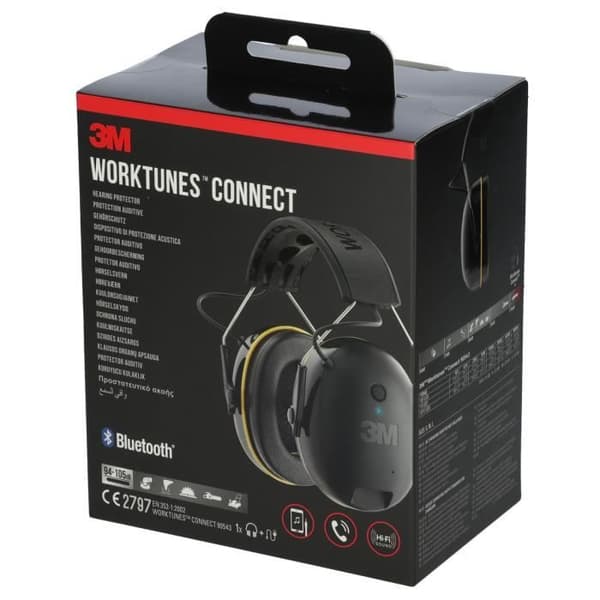 Kerbl 3M WorkTunes Connect bluetooth hörlurar - svart/gul - TU