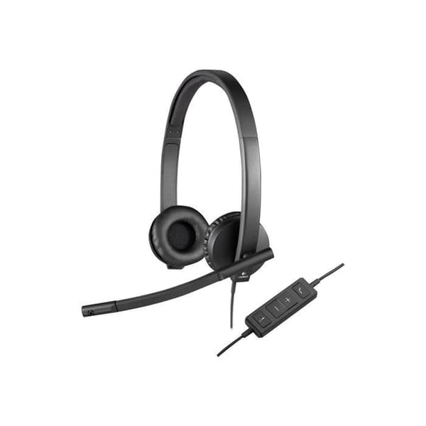 Binaural hörlurar - Logitech - H570e - Svart - USB - Andningsljuddämpning