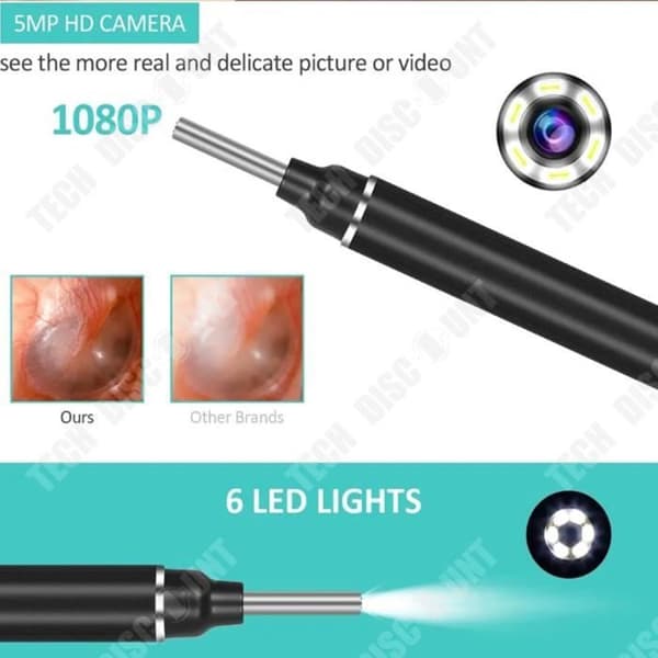TD® 3,9 mm trådlös Visual Ear Picking Stick Smart Visual Ear Spoon Öronplockningsverktyg Otoskop Endoskop