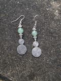 Miniatyrbillede 2 af 2: Earrings/Korvakorut - Spiral of Life - Aventurine/Aventuriini