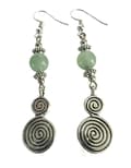 Miniatyrbillede 1 af 2: Earrings/Korvakorut - Spiral of Life - Aventurine/Aventuriini