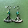 Pikkukuva 2 / 3: Earrings/Korvakorut - I want to believe - Alien - Yellow/Green