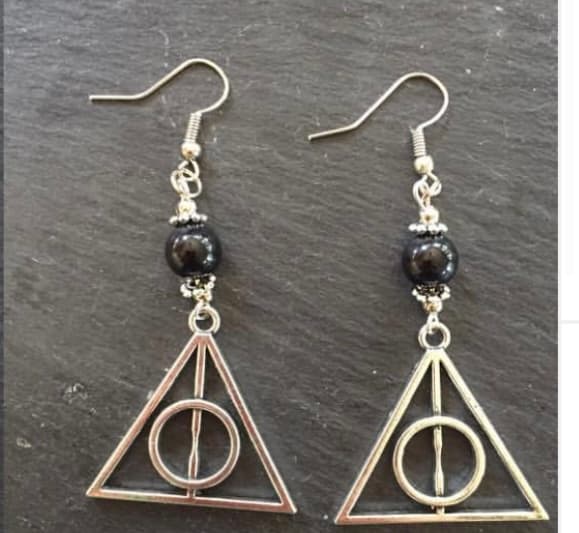 Earrings/Korvakorut - Deathly Hallows - Harry Potter - Onyx/Onyksi