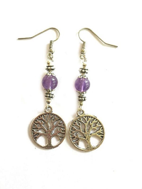 Earrings/Korvakorut - Tree of Life - Amethyst/Ametisti