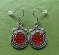 Pikkukuva 2 / 4: Earrings/Korvakorut - Glitter - Druzy - Victorian - Red