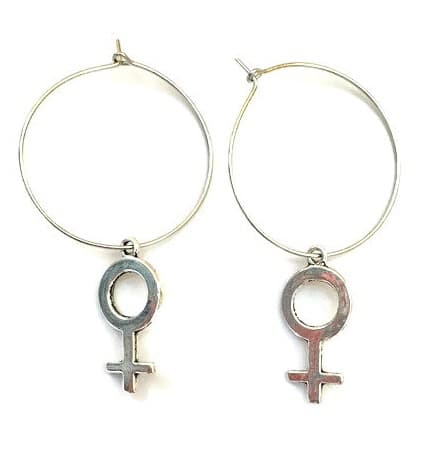 Örhängen Creoler Feminist Feminism Venus Kvinnosymbol - Ringar