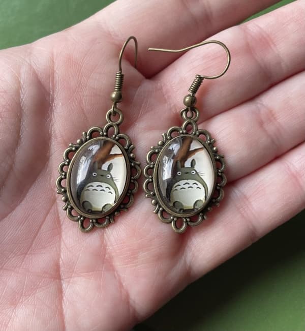 Örhängen TOTORO Anime Figur Miyazaki Brons