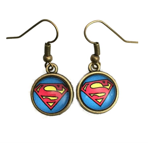 Earrings - Superman - Bronze