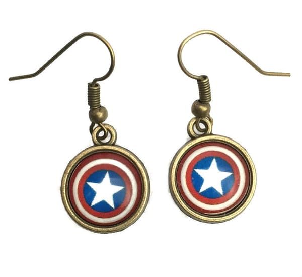 Earrings - Captain America - Marvel - Bronze