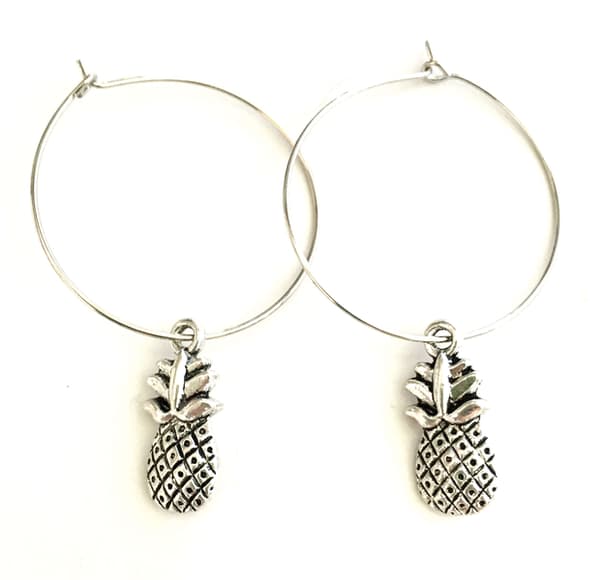Earrings - Creoles - Pineapple - 2 or 3 cm rings