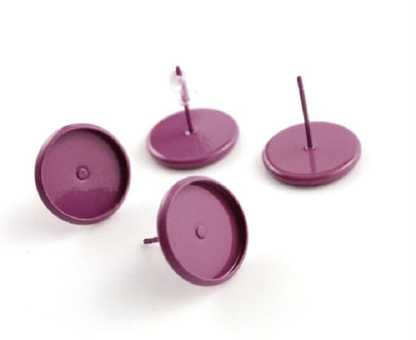 Earrings - Leopard - Purple/Pink - Studs