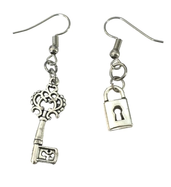 Earrings - Key - Lock