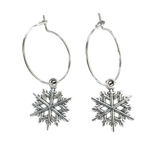Earrings - Snowflakes - Creoles