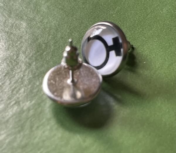 Earrings - Female Symbol - Venus - Black/Silver - Studs