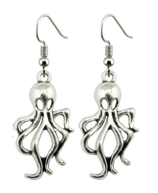 Örhängen Bläckfisk Octopus Kraken Rostfri krok