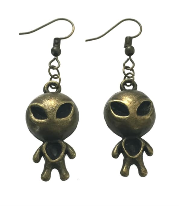 Örhängen Alien Arkiv X ET Brons Utomjording