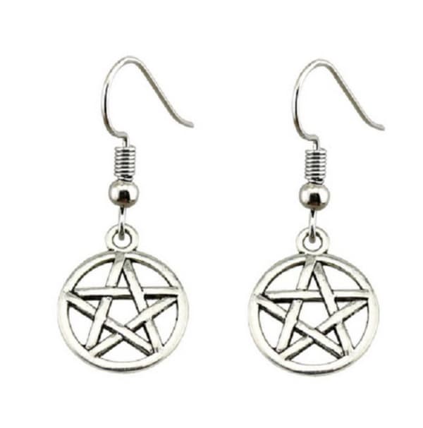 Örhängen Pentagram Wicca Pagan Silver Symbol