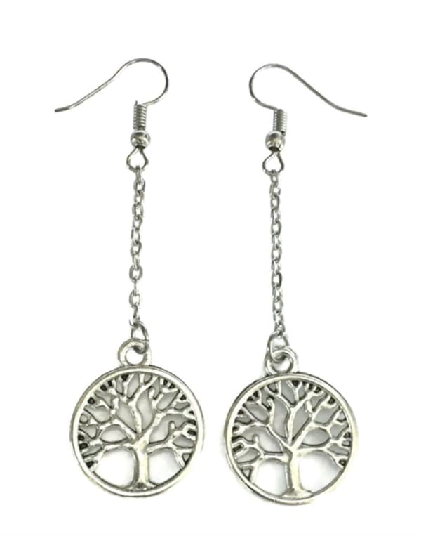 Örhängen Livets Träd Tree Of Life Symbol Dingel Kedja