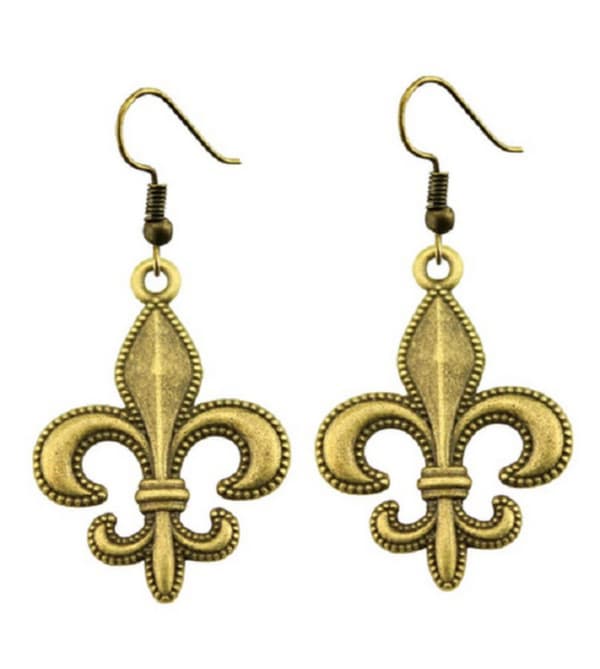 Örhängen Fransk Lilja Fleur De Lis Brons Symbol