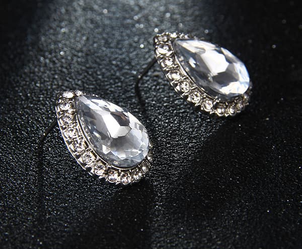 Eksklusive øreringe Sølv diamant glitter