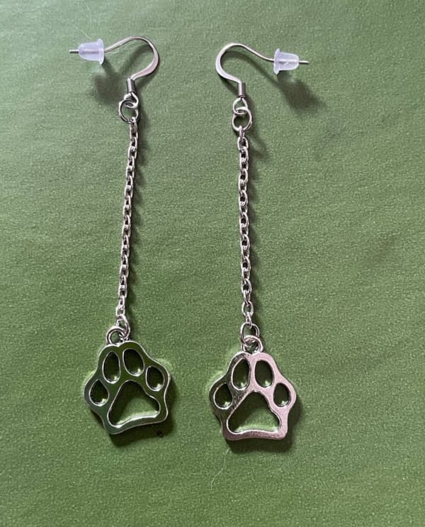 Earrings - Paw - Chain