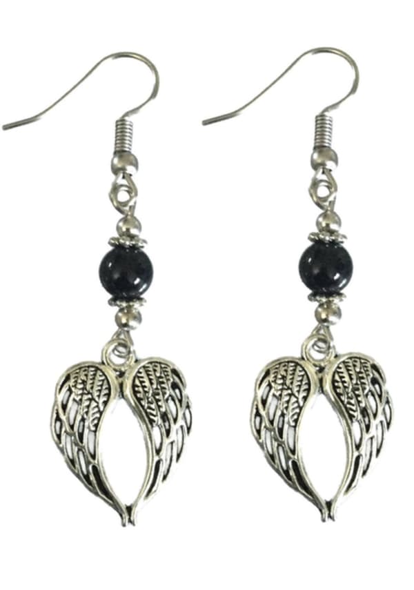 Earrings - Wings - Onyx