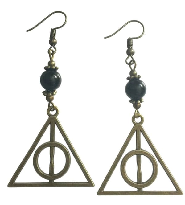Örhängen Dödsrelikerna Brons Onyx Deathly Hallows Harry Potter