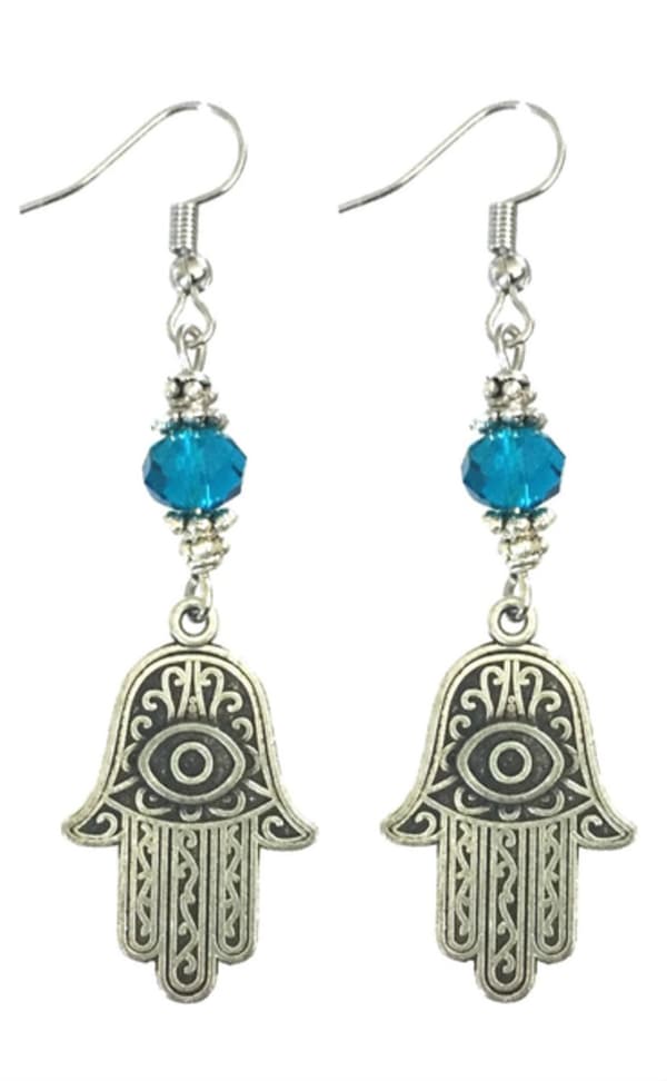 Örhängen Hamsa Fatimas Hand Turkos Judisk Symbol Muslim