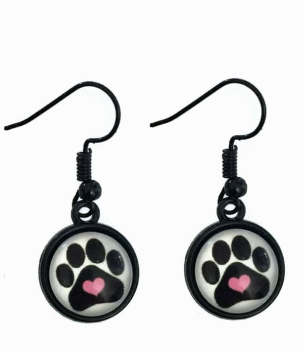 Earrings - Paws - Black