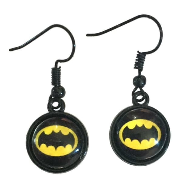 Earrings - Batman - Black