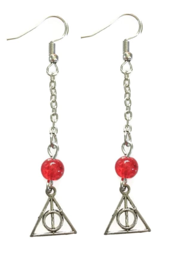 Earrings - Gryffindor - Deathly Hallows - Harry Potter - Chain